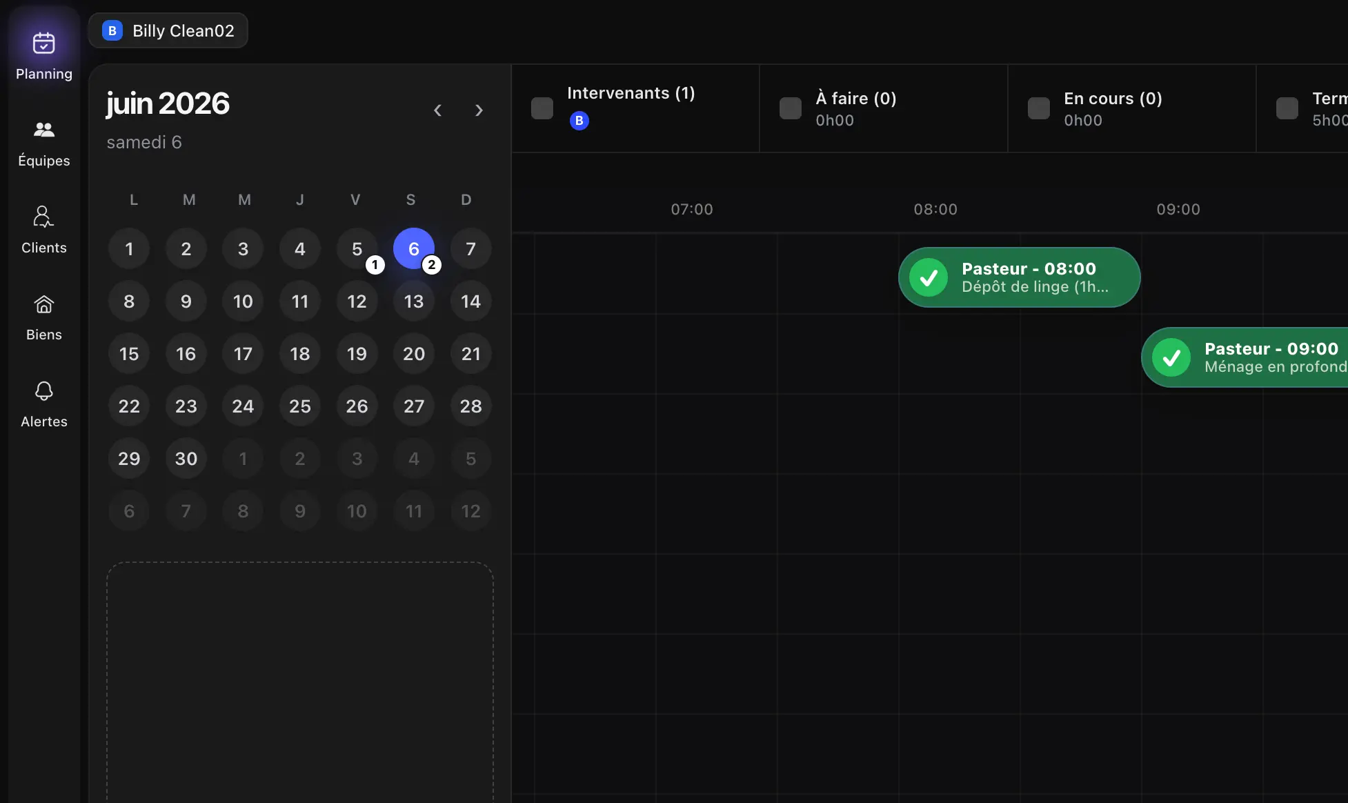 Planning ménage Cleanyz