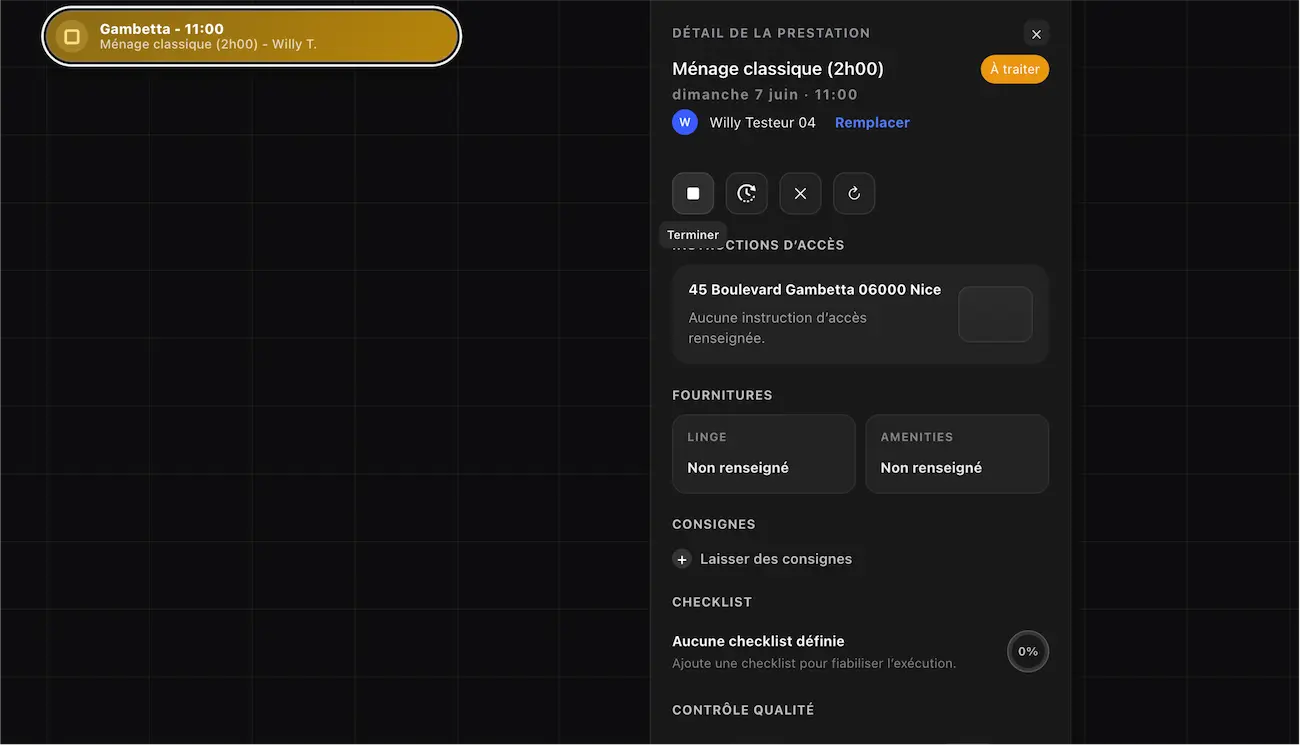 Suivi prestation ménage mobile Cleanyz