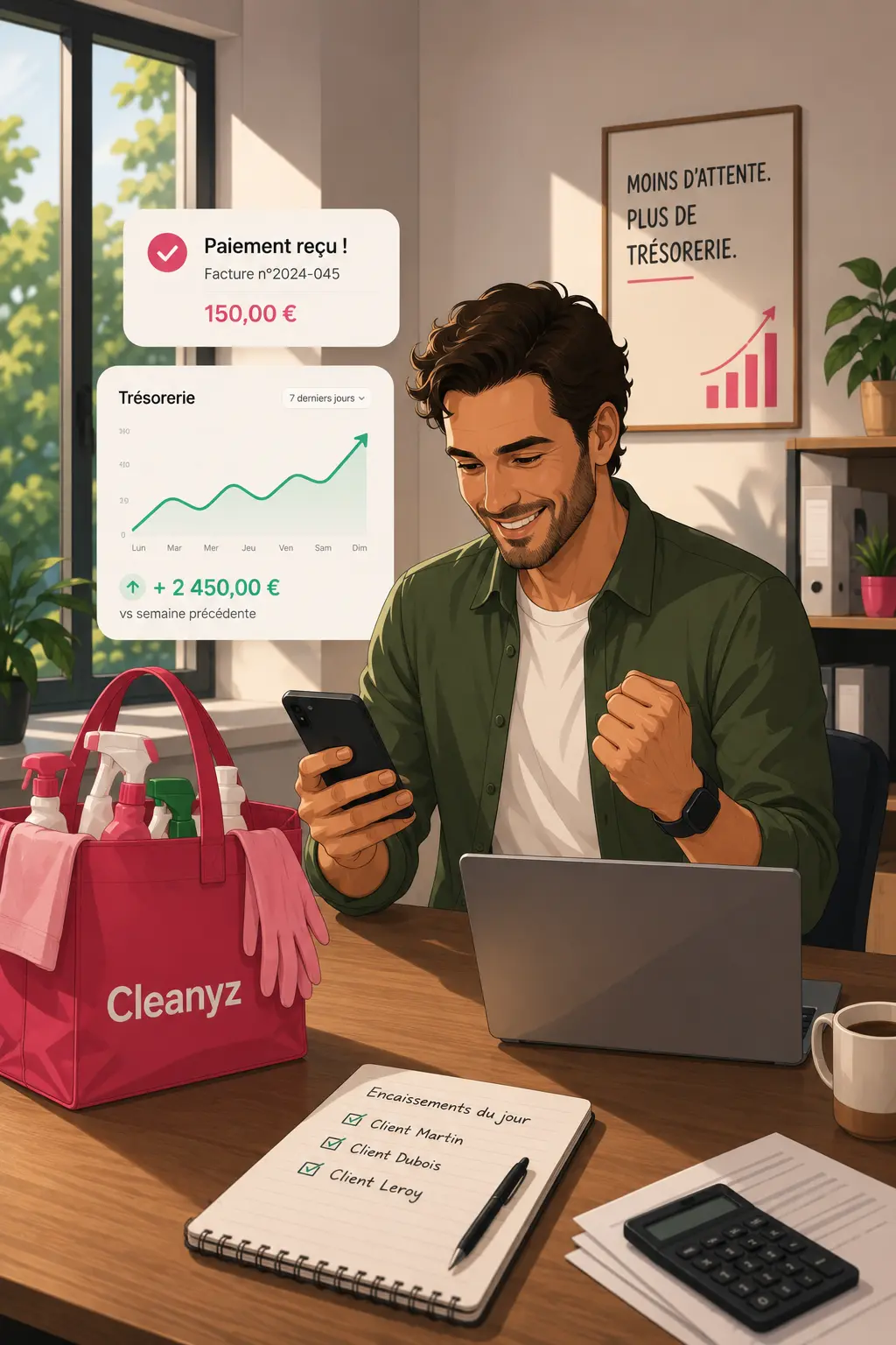 Facturation et encaissement automatisés pour une entreprise de nettoyage