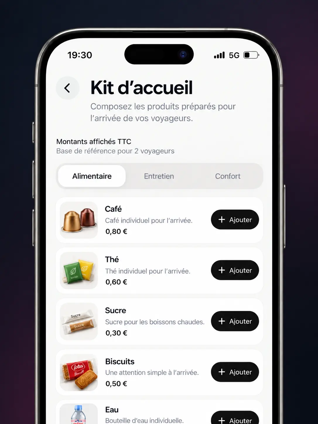 Configuration des kits d'accueil dans l'application Cleanyz